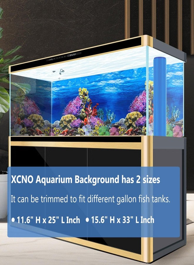 XCNO Fish Backgrounds Paper Double Sides Undersea Aquarium Background Poster Colorful Sea Anemone Fish Tank Background Sticker Decorations 12"x 25" - Image 2